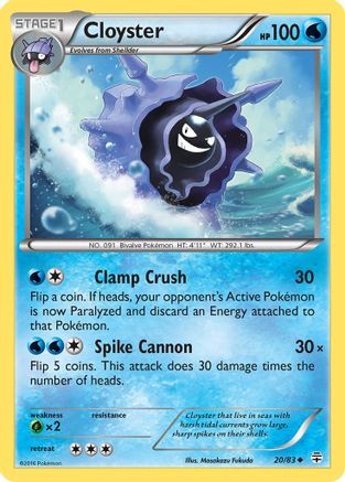 Cloyster (20)/83 Uncommon Reverse Holofoil