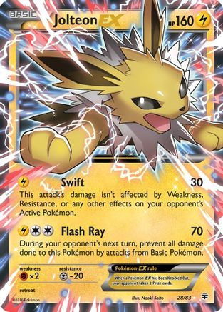 Jolteon EX (28)/83 Ultra Rare Holofoil