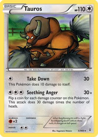 Tauros (57)/83 Rare Reverse Holofoil