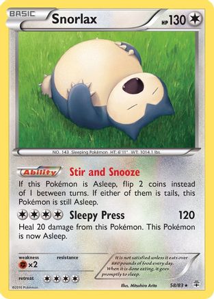 Snorlax (58)/83 Rare Reverse Holofoil