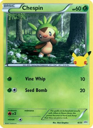 Chespin - 6/25 6/25 - McDonalds 25th Anniversary Promos Holofoil