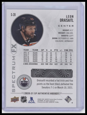 2020-21 SP Authentic #S-20 Leon Draisaitl Spectrum FX