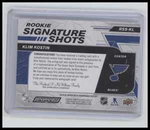 2019-20 Upper Deck Engrained #RSS-KL Klim Kostin Rookie Signature Shots #/249