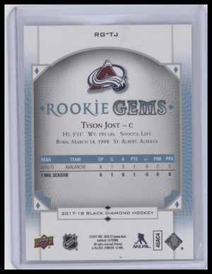 2017-18 Upper Deck Black Diamond #RG-TJ Tyson Jost Rookie Gems #/399