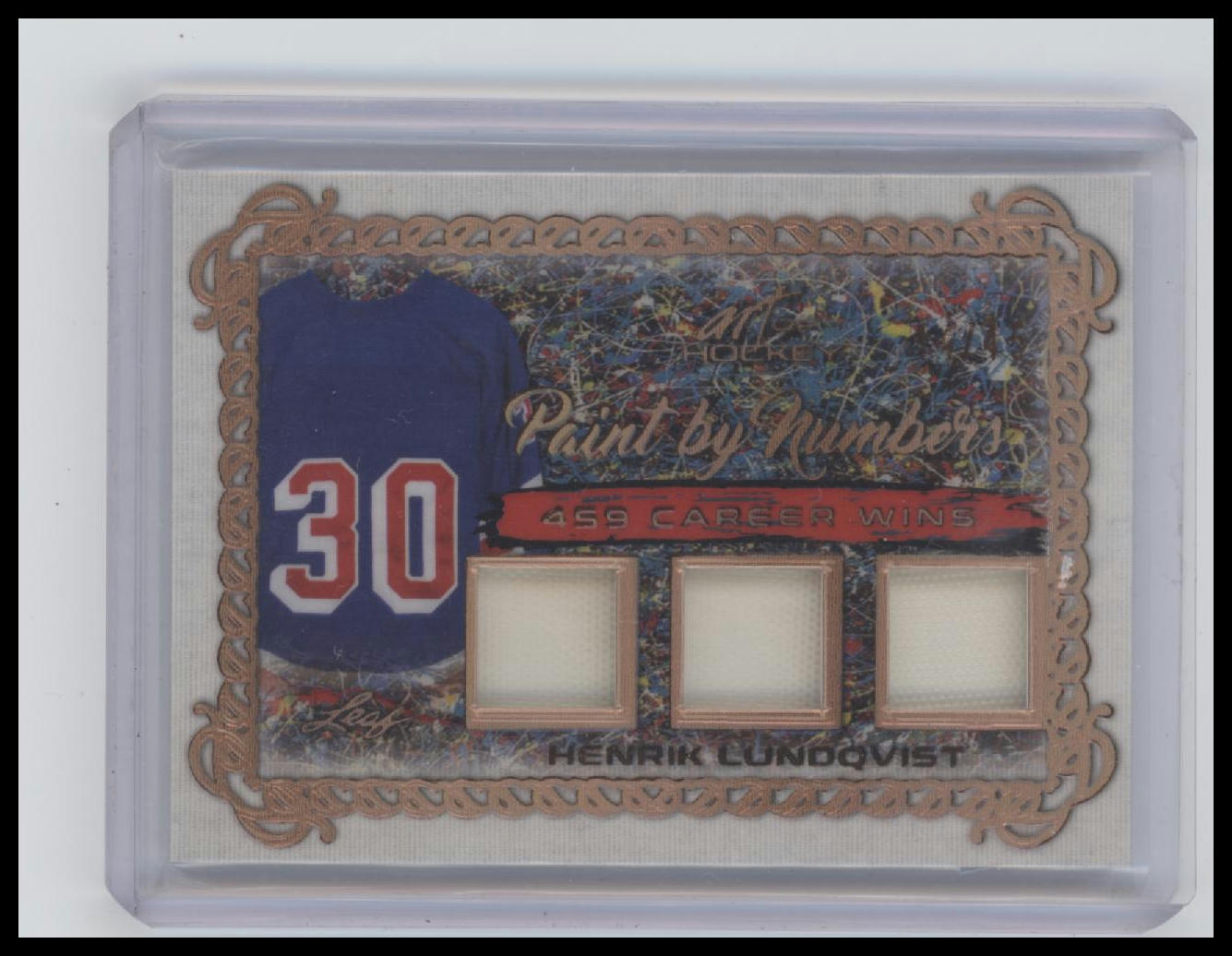 2022 Leaf Art of Hockey #PBN-13 Henrik Lundqvist  Bronze Spctrm Holofoil #/45