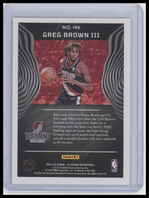 2021-22 Panini Illusions #190 Greg Brown III