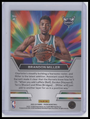 2023-24 Panini Prizm #4 Brandon Miller Instant Impact