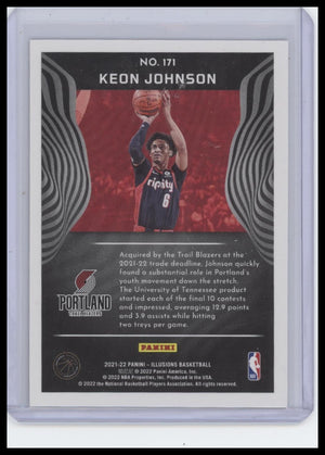 2021-22 Panini Illusions #171 Keon Johnson