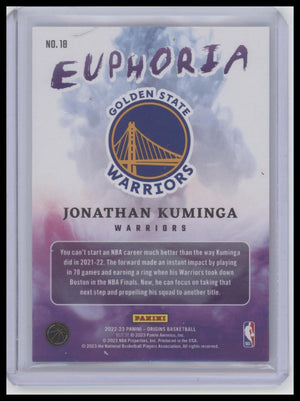 2022-23 Panini Origins #18 Jonathan Kuminga Euphoria