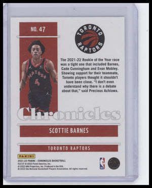 2021-22 Panini Chronicles #47 Scottie Barnes Green