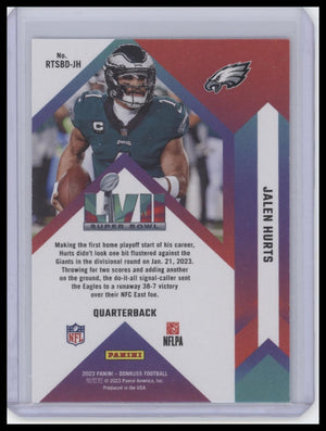 2023 Donruss #RTSBD-JH Jalen Hurts Road to the Super Bowl Divisional Round