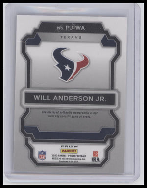 2023 Panini Prizm #PJ-WJ Will Anderson Jr. Premier Jerseys Purple Pulsar