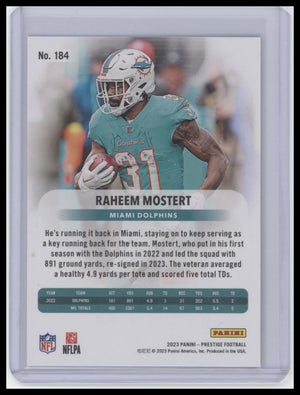 2023 Panini Prestige #184 Raheem Mostert Xtra Points Gold #/75