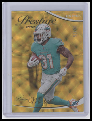 2023 Panini Prestige #184 Raheem Mostert Xtra Points Gold #/75