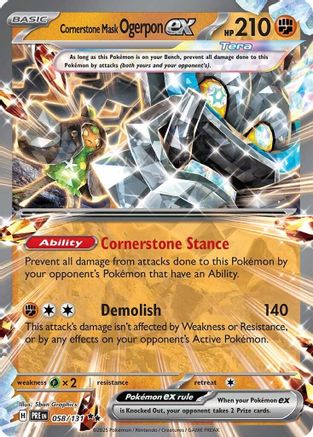 Cornerstone Mask Ogerpon ex - 058/131 (58) Double Rare Holofoil