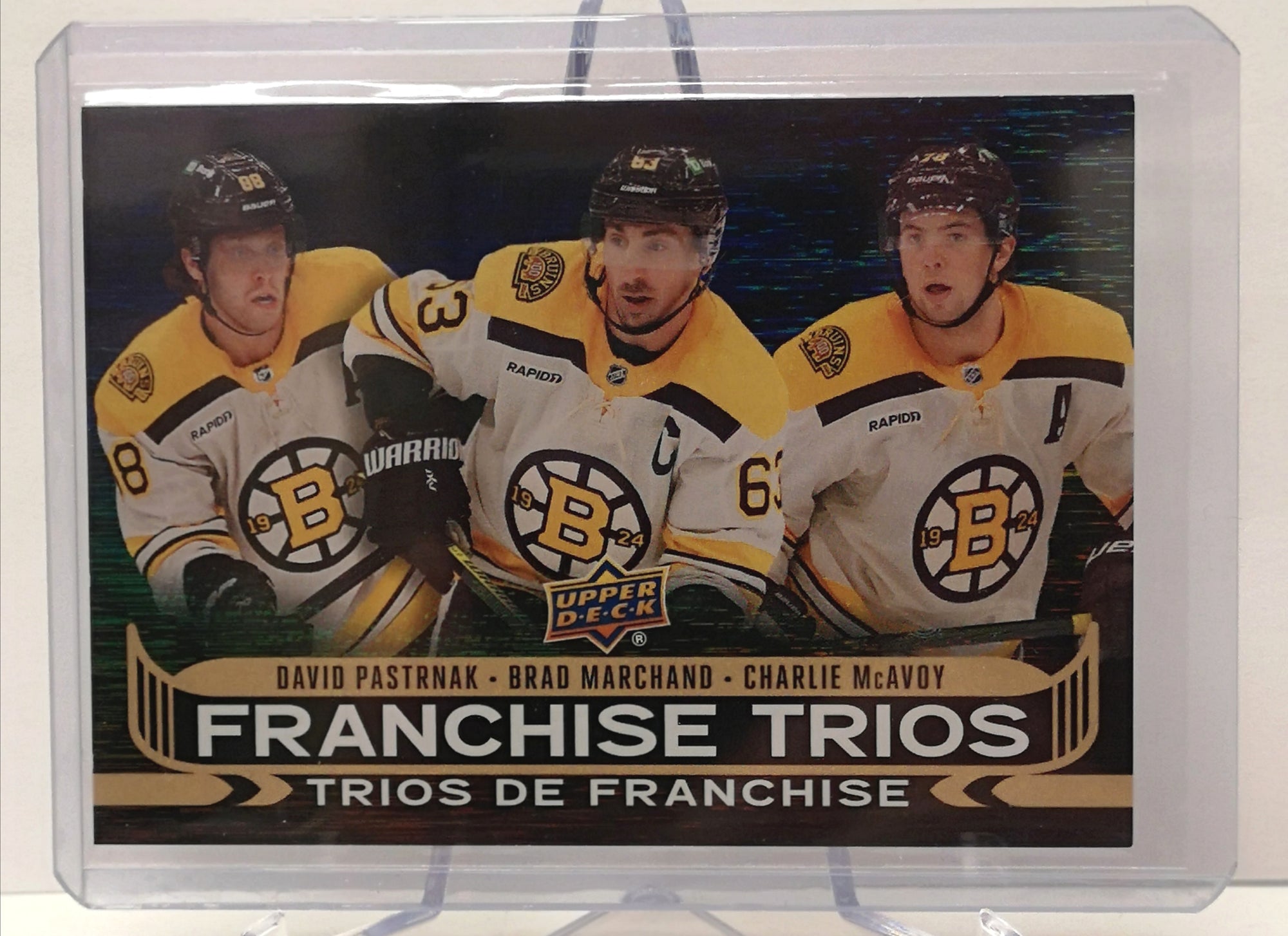 2024-25 Tim Hortons Franchise Trios FT-1 David Pastrnak/Brad Marchand/Mcavoy