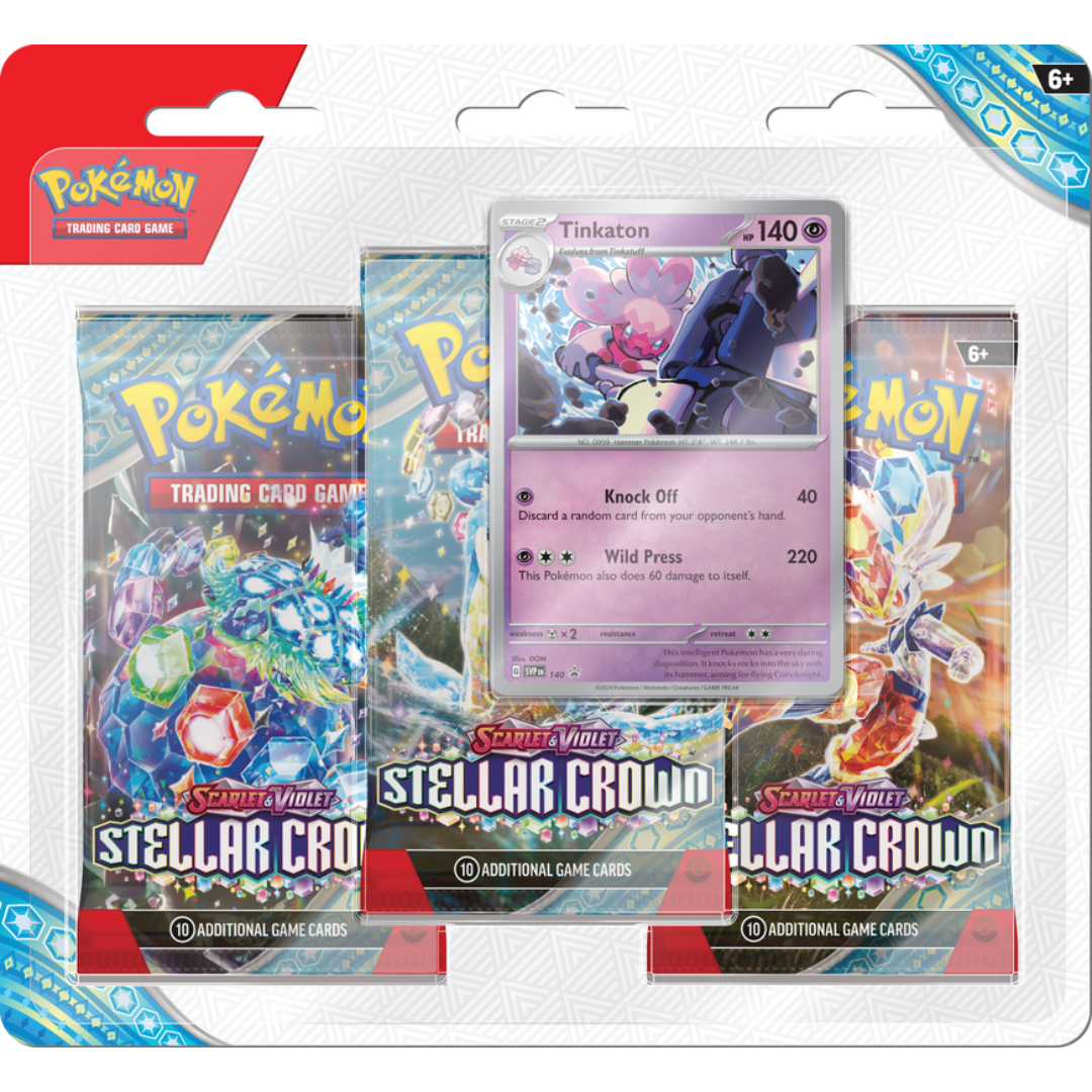 Pokémon SV07 Stellar Crown 3 pack Blister-Tinkaton