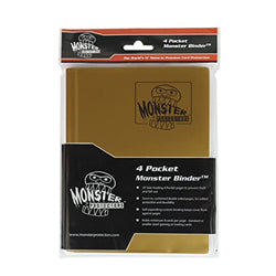4 Pocket Monster Matte Portfolio Gold - Let's Play! Cards and Games!